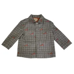 【美品】GUCCI グッチ キッズ シェリー ジャケット GUCCI 】キッズ ジャケット 130 女の子 ネイビー トリコロール美品