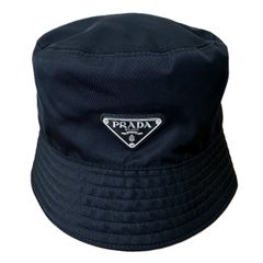 ♪PRADA プラダ ナイロン バケットハット 帽子 ブラック - メルカリ