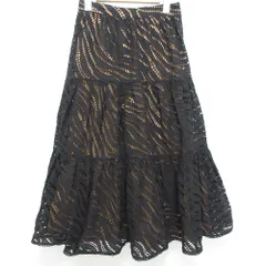 美品 23AW MICHAEL MICHAEL KORS マイケル マイケルコース ゼブラ柄アイレットレース スカート サイズ0 ブラック レディース 古着 中古 USEDのサムネイル