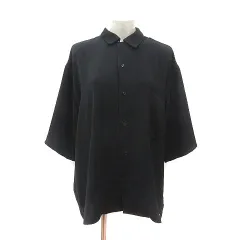 ハレ HARE シャツ オーバーサイズ ロング 七分袖 L 黒 ブラック /MSのサムネイル