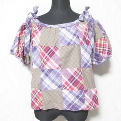 ワンダフルワールド カネコイサオ パッチワーク 花柄 チェック シャツ