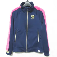 美品 MARK&LONA マークアンドロナ 袖ボア トラックジャケット ブルゾン ゴルフウェア MRW-1C-AD20 サイズ36 ネイビー ピンク レディース 古着 中古 USEDのサムネイル