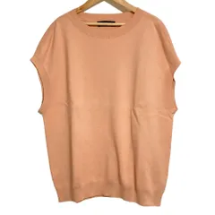 美品 CABaN キャバン コットンカシミヤ クルーネック ニットベスト 59-02-91-02401 サイズM ピンクベージュ レディース 古着 中古 USEDのサムネイル