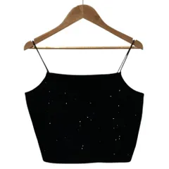 美品 25AW Ballsey TOMORROWLAND ボールジー トゥモローランド ストレッチスパンコール ショートキャミソール S ブラック レディース 古着 中古 USEDのサムネイル