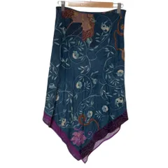 美品 ETRO エトロ フラワープリント ウール スカート 44 ネイビー パープル レディース 古着 中古 USEDのサムネイル