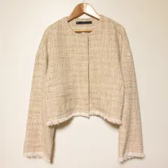 美品 25SS martinique マルティニーク GIOLICAツイードジャケット A0351FJ251 ベージュ レディース 古着 中古 USEDのサムネイル
