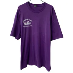 80s USA製 FRUIT OF THE LOOM 半袖 プリントTシャツ 3XL パープル フルーツオブザルーム 80年代 コットンポリ カットソー 夏物 a806-6222のサムネイル