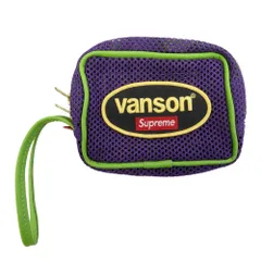 Supreme シュプリーム Vanson Leathers Cordura Mesh Wrist Bag バンソン ロゴ レザー コーデュラ メッシュ リスト バッグ パープル系 グリーン系【中古】のサムネイル