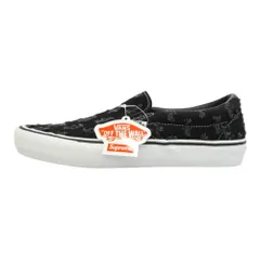 Supreme シュプリーム VANS バンズ 20SS VN0A38DD2DC x Vans バンズ PRO Slip-On Hole Punch Denim スリッポン ホールパンチ デニム スニーカー ブラック系 28cm【極上美品】【中古】のサムネイル