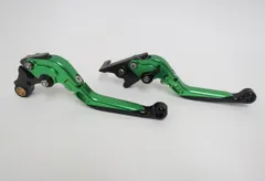 Honda レブル NS-1 GROM CBR400R/CB400F/400X 2013-2019 可倒式 ダブルビレットレバー 緑のサムネイル