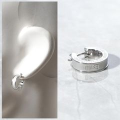 DIESEL ノットデザイン フープピアス シルバーカラー - メルカリ