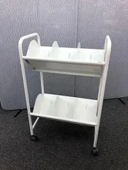 토요다 프로덕츠 북랙 웨건 2 티어 화이트 이동식 책장 캐스터 레그 파일 보관함
