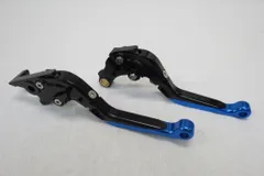 Honda レブル NS-1 GROM CBR400R/CB400F/400X 2013-2019 可倒式 ダブルビレットレバー 黒×青のサムネイル