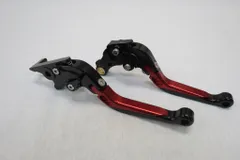 Honda レブル NS-1 GROM CBR400R/CB400F/400X 2013-2019 可倒式 ダブルビレットレバー 黒×赤のサムネイル