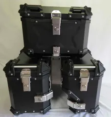 アルミケース リアボックス45L-B＋サイドボックス38LX2-B 汎用可 ツーリングボックス 3点セットのサムネイル