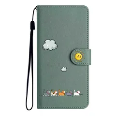Aisenth For iPhone 13/iPhone 14 ケース 手帳型 かわいい猫柄 iPhone 13/14 PUレザー素材 携帯カバー 動物柄 シンプルデザイン スマホケース おしゃれ カード入れ 財布型 女性 人気 カバー カード収納 スタンド機のサムネイル