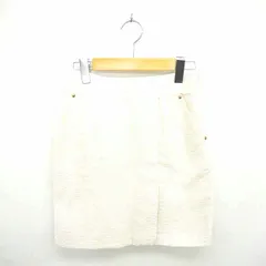 ミッシュマッシュ MISCH MASCH スカート タイト ミニ レース ラメ 薄手 サイドジップ S アイボリー /TT10