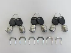 バイクアルミケース用 シリンダー＋鍵 6点セット 1本鍵共通 市販のアルミケース汎用のサムネイル