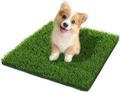 子犬 トイレトレーニングマット 人工芝ペット草マット 子犬トイレトレーナー ペットトイレパッド 犬のおしっこパッド トイレ訓練 屋内 屋外使用 (46 × 58.5 cm)のサムネイル