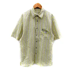 グリーンクラブ GREEN CLUBS カジュアルシャツ 半袖 チェック柄 ロゴ刺繍 3 黄 イエロー グレー /SY27のサムネイル