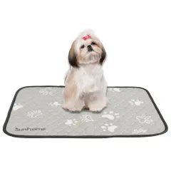 Sunframe 洗える ペットシーツ 犬 滑り止め 猫用 ペット トイレマット 防水 吸水 おしっこマット 洗濯機で丸洗い 厚型 かわいい 45x60cm 2枚 グレーのサムネイル