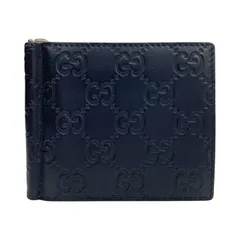 良品/GUCCI/グッチ/シマ/GG柄/レザー/2つ折り財布/マネークリップ/ネイビー/170580 2184/メンズ/FB4473のサムネイル