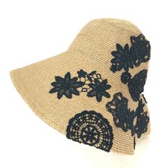 美品 UN3D. LACE HAT レースハット 麦わら帽子 ストローハット - メルカリ