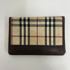 BURBERRY カードケース ブラウン ノバチェック レザー/キャンバス