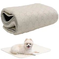 [いぬのくらし] 犬 ペットシーツ 洗えるトイレマット 小型犬 中型犬 大型犬 獣医師監修 ペット用 おしっこマット 滑り止め 5サイズ 4色展開 (ベージュ, L)のサムネイル