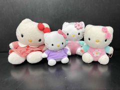 汚れあり】【未開封汚れあり】ハローキティ 中サイズぬいぐるみ 5点