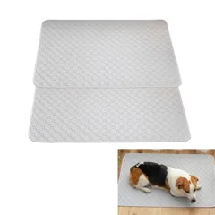 ペットマット 2枚セット 洗える 防水 45×60cm 繰り返し使える ペットシーツ トイレマット おしっこ吸収 速乾 お手入れ簡単 防滑 犬用 ポリエステル グレー 節約 時短 ペット用マットのサムネイル