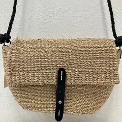 4971　【美品】　POLO RALPH LAUREN　ポロラルフローレン　アバカストロークロスボディ　ショルダーバッグ　カゴバッグ　かごバッグ　レザー　ブラック　黒　ナチュラル　レディース　小さめ　ミニのサムネイル