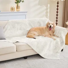 TIANSHU フランネル ペットシーツ 洗える 暖かい 柔らかい 犬猫用下敷き おしっこパッド 超吸収 介護 ペットマット カーペット 滑り止め 繰り返し利用可能 ペット用トイレトレーニングマット マルチサイズ 小型犬~大型犬(50x68cm，2枚，ベージュのサムネイル