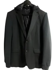DIESEL メンズ フード ブレーザー MY ジャケット ブラックのサムネイル