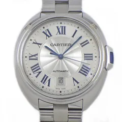 カルティエ Cartier 腕時計 クレ WSCL0007 デイト 裏スケ シルバーギョーシェ文字盤 ローマンインデックス SS 自動巻き 【箱・保付き】 【中古】のサムネイル