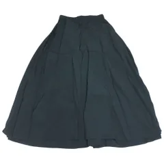 美品 ATON エイトン HAND DYED NYLON TUCK FLARED SKIRT フレア ロング スカート 1 ブラック レディース 古着 中古 USEDのサムネイル
