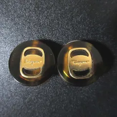 美品 Salvatore Ferragamo サルヴァトーレフェラガモ ヴァラ クリップイヤリング ゴールドカラー×ブラウン レディース 古着 中古 USEDのサムネイル