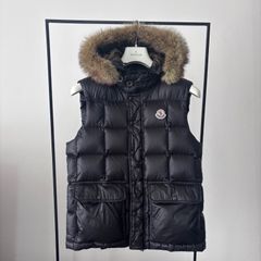 モンクレール☆FEURS☆ファーダウンベスト☆ブラック☆サイズ1☆美品