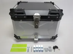 アルミトップケース 55L リアボックス ツーリングボックス 汎用 黒銀のサムネイル