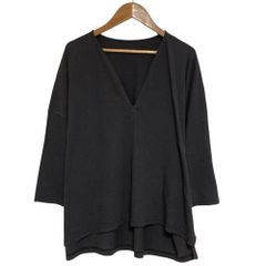 양품 evam eva 에반에바 cut&sew pullover V넥 코튼 컷소우 E241C142 그레이 레이디스 헌옷 중고 USED