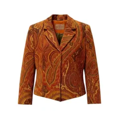 22f17 【美品】 ETRO エトロ コーデュロイジャケット テーラードジャケット ペイズリー柄 サイズ40 マルチカラー レディース 女性用u02tのサムネイル
