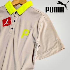 美品】PUMA GOLFピーチ ストレッチ スムース リラックス ベージュS 