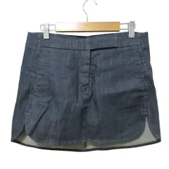 美品 MM6 Maison Martin Margiela エムエムシックス メゾンマルタンマルジェラ デニムミニスカート 42 インディゴブルー レディース 古着 中古 USEDのサムネイル