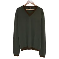 良品 ETRO エトロ Vネック コットンニットカットソー M カーキ系 メンズ 古着 中古 USEDのサムネイル