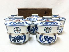 蓋つき煮物椀 5客セット 染付 山水文様 - メルカリ