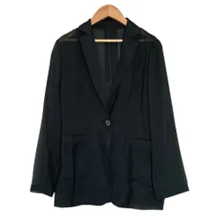 美品 mila schon ミラショーン ドライオーガンジーシングルテーラージャケット サイズ40 ブラック レディース 古着 中古 USEDのサムネイル