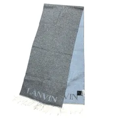美品 23AW LANVIN ランバン カシミヤ×ウール ロゴジャガード マフラー ストール グレー レディース 古着 中古 USEDのサムネイル