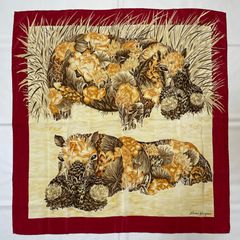 2605-231｜美品｜サルヴァトーレフェラガモ スカーフ シルク レッド