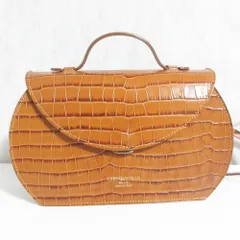 美品 CHRISTIAN VILLA クリスチャンヴィラ クロコ型押し レザー 2WAY ハンドバッグ ショルダーバック ブラウン レディース 古着 中古 USEDのサムネイル