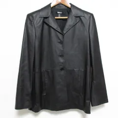 美品 DKNY ダナキャラン レザージャケット サイズ4 ダークブラウン レディース 古着 中古 USEDのサムネイル